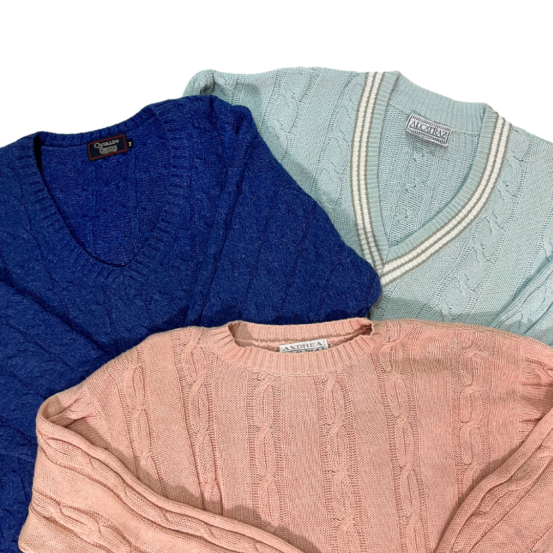 Kilo Pack Sueters Vintage Básicos con Nudos